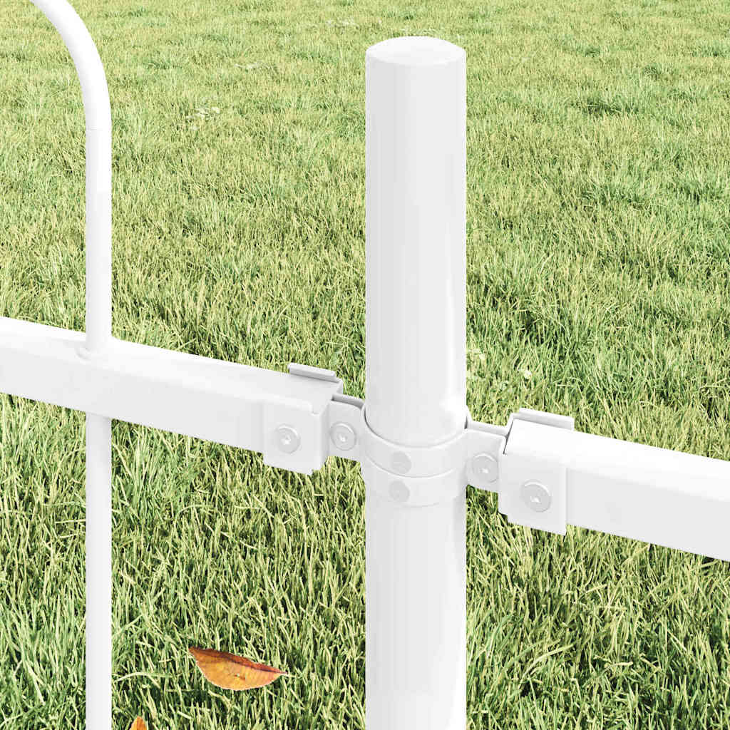 Vidaxl Gartenzaun 2 Stück weiß 3,4 x 0,6 m pulverbeschichteter Stahl