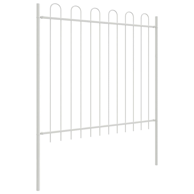 Vidaxl Gartenzaun 2 Stück weiß 3,4 x 1,2 m pulverbeschichteter Stahl