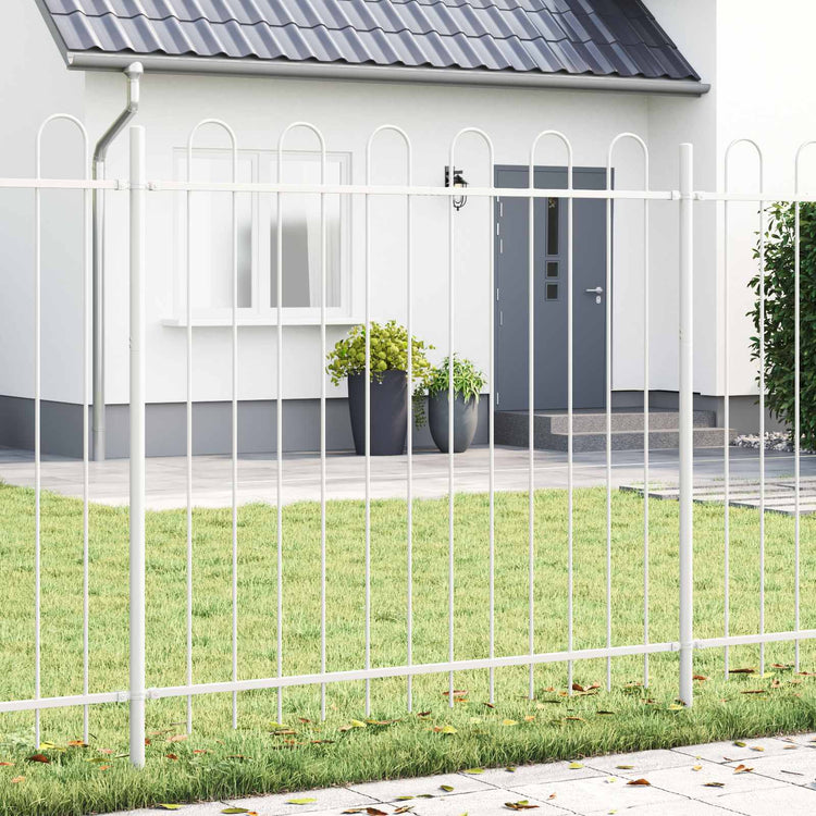 Vidaxl Gartenzaun 2 Stück weiß 3,4 x 1,5 m pulverbeschichteter Stahl