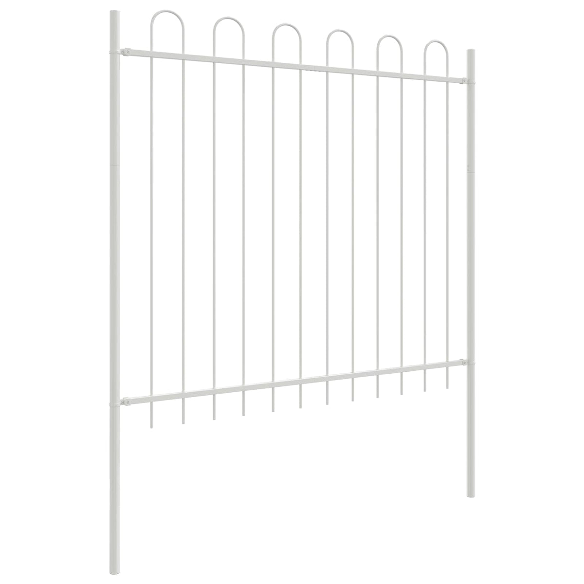 Vidaxl Gartenzaun 3 Stück grau 5,1 x 1,2 m pulverbeschichteter Stahl