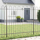 Vidaxl Gartenzaun 3 Stück grau 5,1 x 1,5 m pulverbeschichteter Stahl