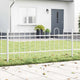 Vidaxl Gartenzaun 3 Stück weiß 5,1 x 0,6 m pulverbeschichteter Stahl