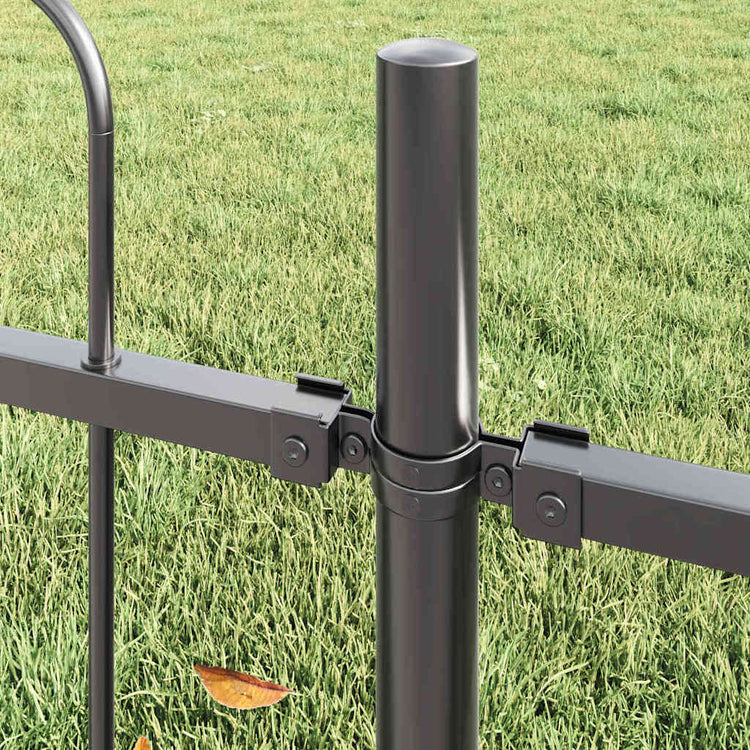 Vidaxl Gartenzaun 4 Stück grau 6,8 x 1 m pulverbeschichteter Stahl