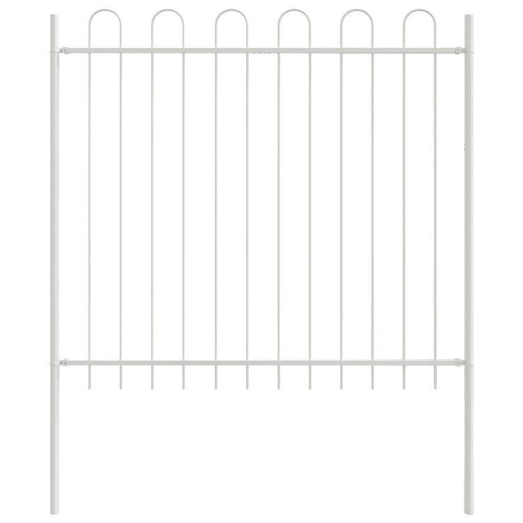 Vidaxl Gartenzaun 4 Stück weiß 6,8 x 1 m pulverbeschichteter Stahl