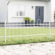 Vidaxl Gartenzaun 5 Stück weiß 8,5 x 0,6 m pulverbeschichteter Stahl