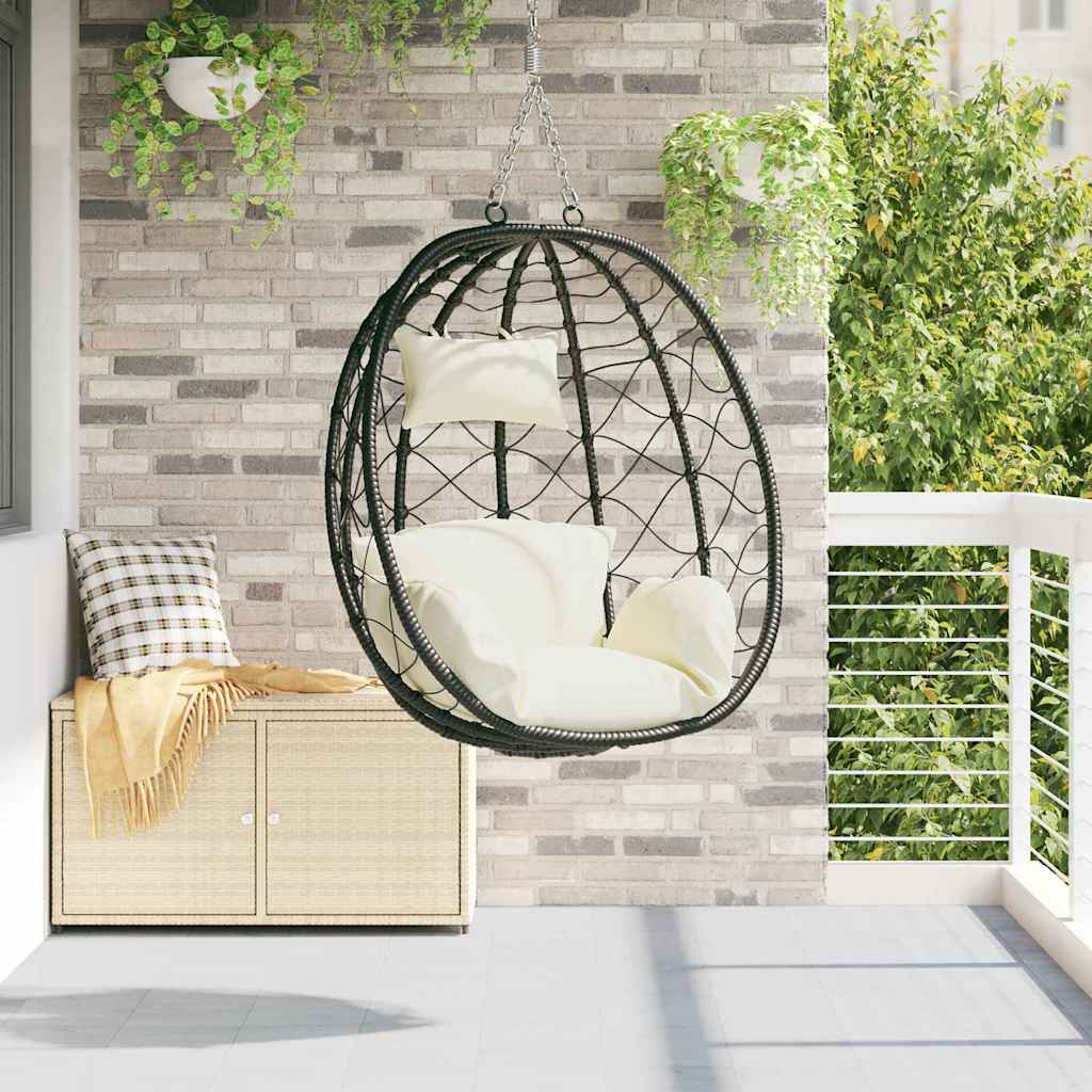 Vidaxx Eier-Hängesessel cremeweiß 91,5 x 60 x 110 cm Polyrattan
