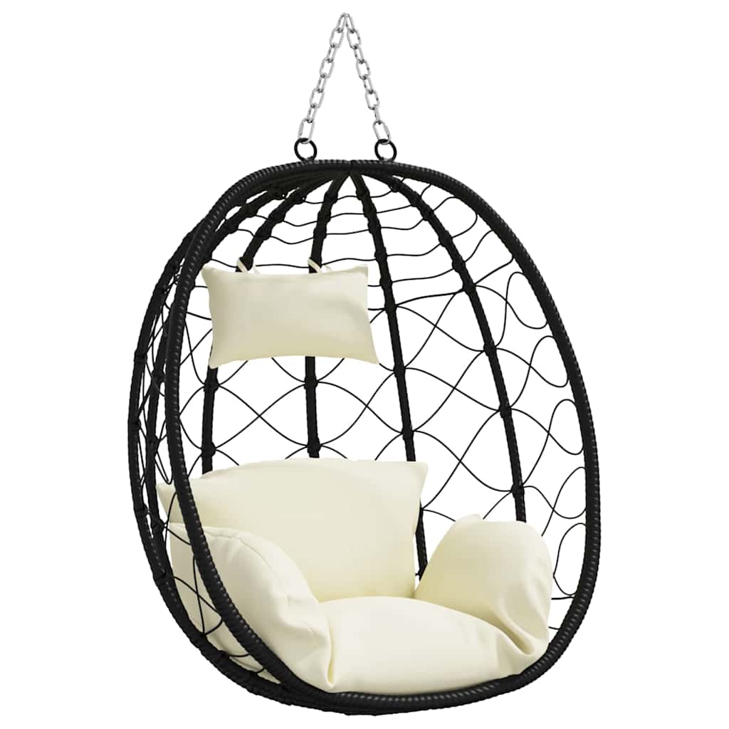 Vidaxx Eier-Hängesessel cremeweiß 91,5 x 60 x 110 cm Polyrattan