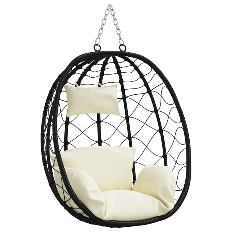 Vidaxx Eier-Hängesessel cremeweiß 91,5 x 60 x 110 cm Polyrattan