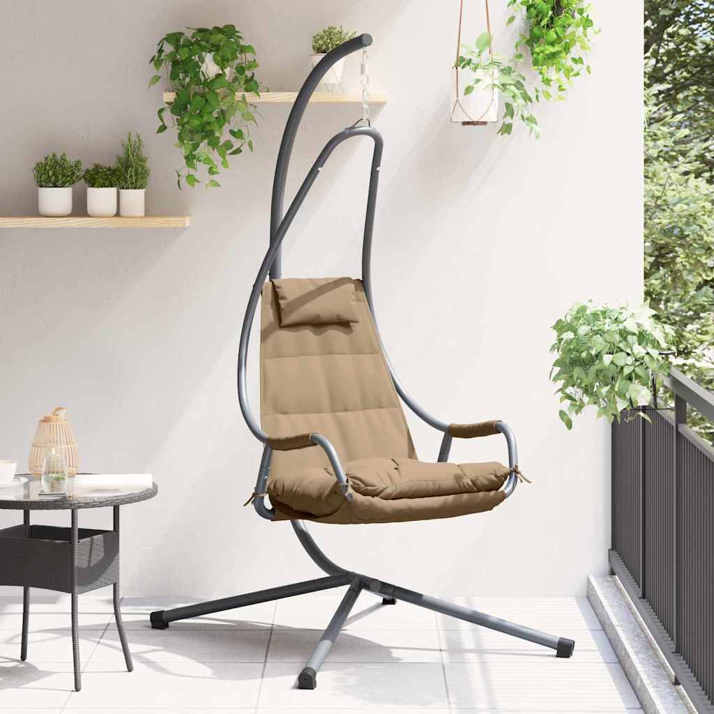 Vidaxx Eier-Hängesessel Taupe 94 x 107 x 196,5 cm Stahl