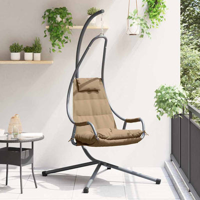 Vidaxx Eier-Hängesessel Taupe 94 x 107 x 196,5 cm Stahl