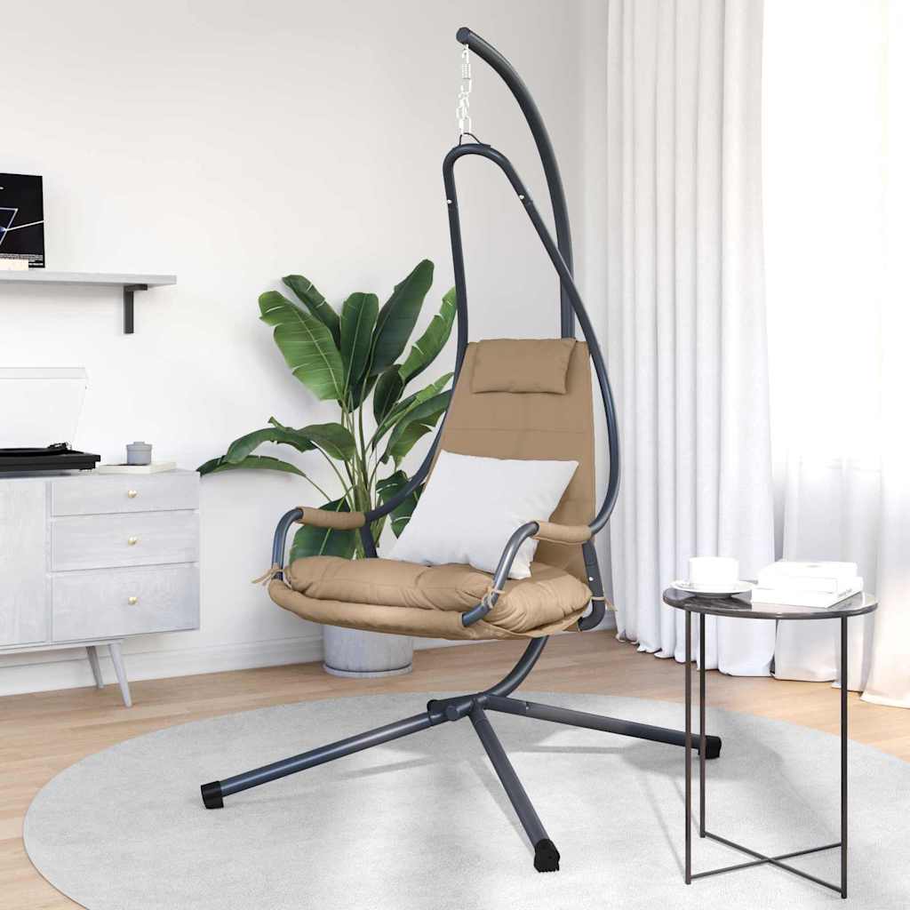 Vidaxx Eier-Hängesessel Taupe 94 x 107 x 196,5 cm Stahl