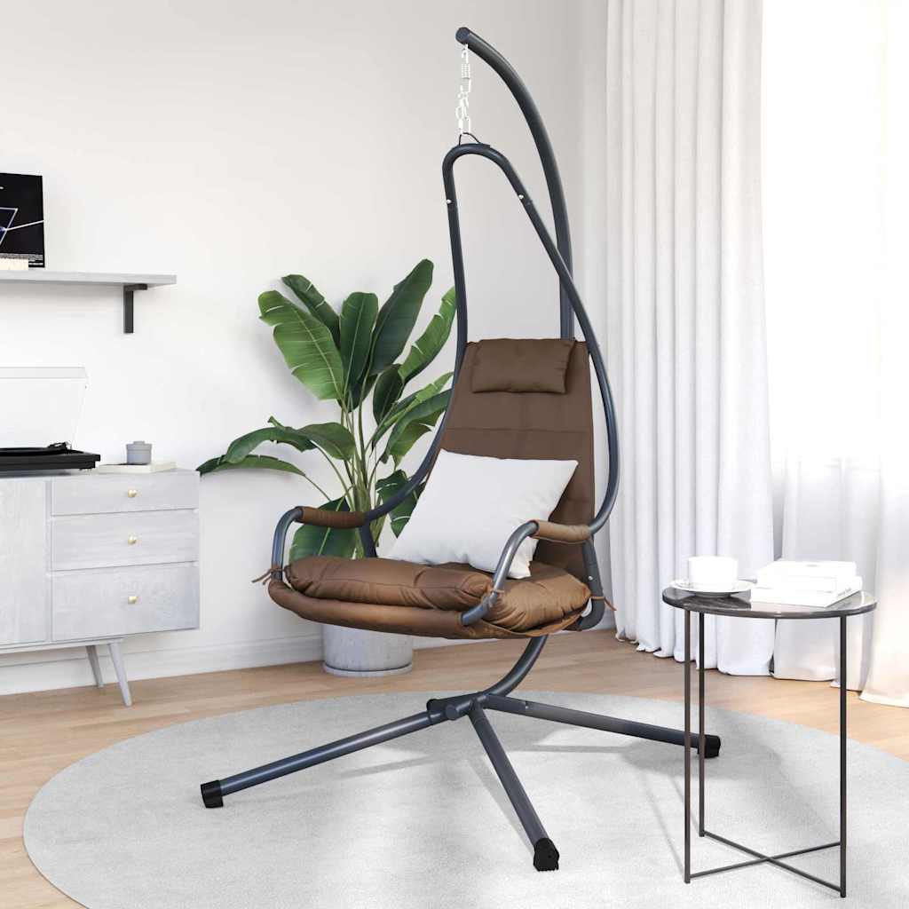 Vidaxx Eier-Hängesessel Kaffeebraun 94 x 107 x 196,5 cm Stahl