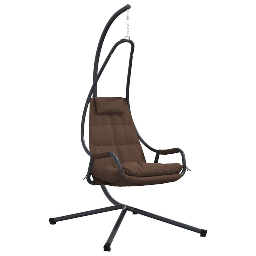 Vidaxx Eier-Hängesessel Kaffeebraun 94 x 107 x 196,5 cm Stahl