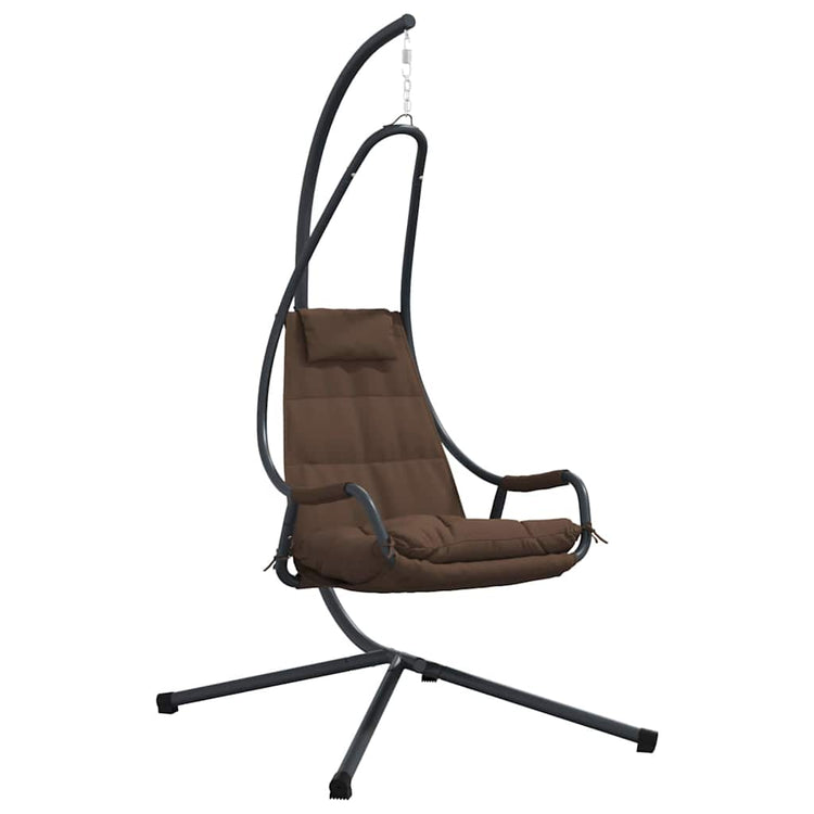 Vidaxx Eier-Hängesessel Kaffeebraun 94 x 107 x 196,5 cm Stahl