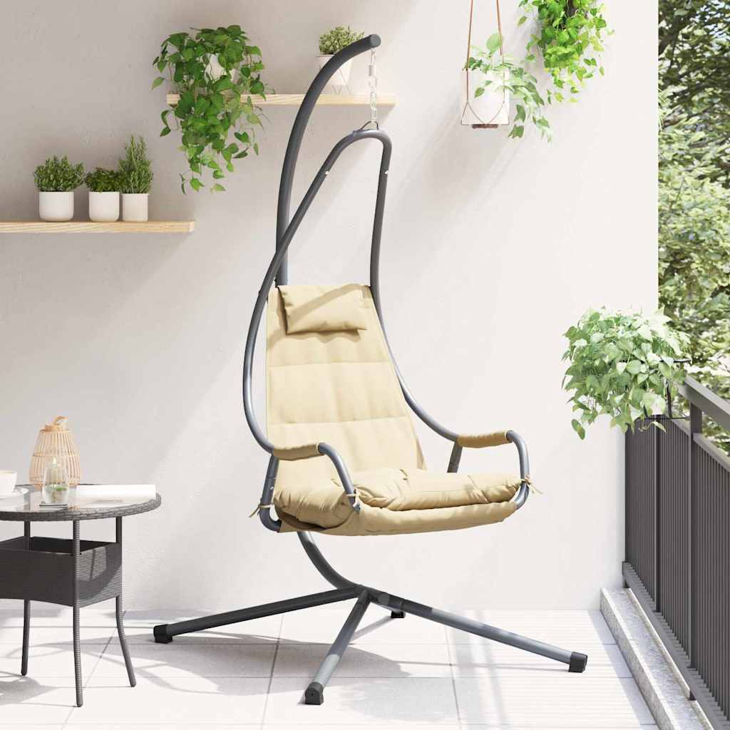 Vidaxx Eier-Hängesessel Beige 94 x 107 x 196,5 cm Stahl