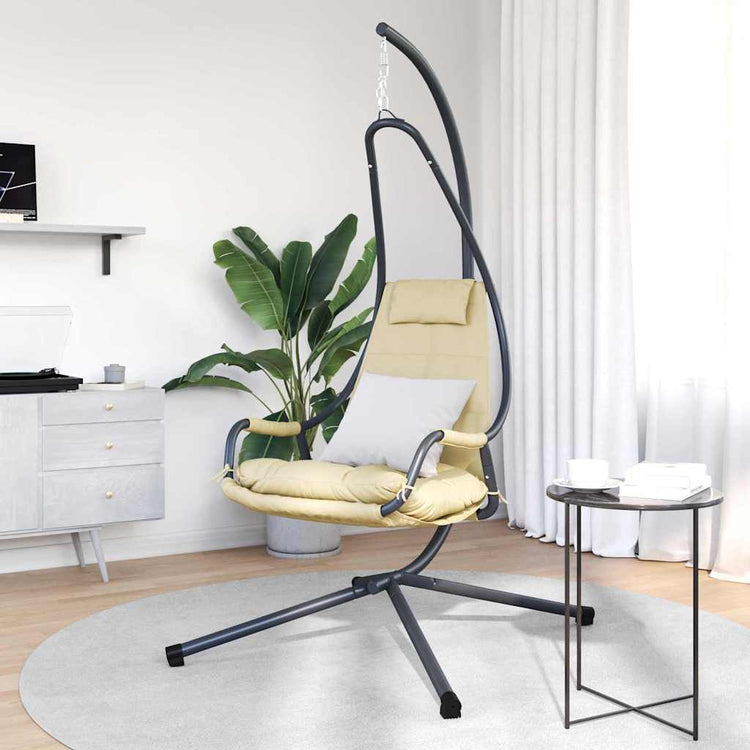 Vidaxx Eier-Hängesessel Beige 94 x 107 x 196,5 cm Stahl