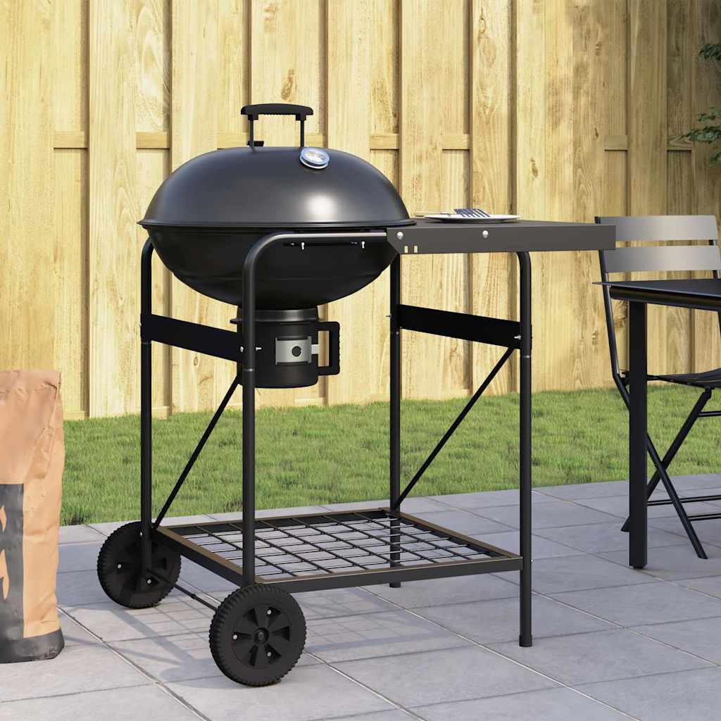 Vidaxx Außengrill mit Rad Schwarz 91 x 71 x 107 cm Metall