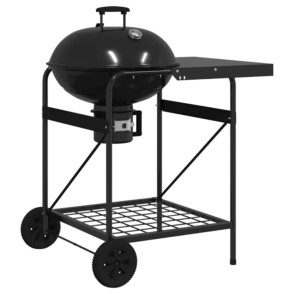 Vidaxx Außengrill mit Rad Schwarz 91 x 71 x 107 cm Metall