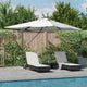 Vidaxx Sonnenschirm mit Schloss Sand 352 x 251 x 265 cm Polyester und Aluminium