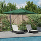 Vidaxx Sonnenschirm grün 352 x 251 x 265 cm Polyester und Aluminium