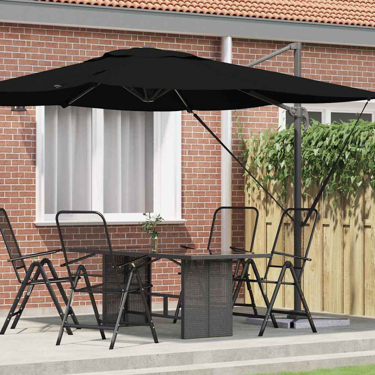 Vidaxl Roma Sonnenschirm schwarz 286 x 284 x 265 cm Aluminium und Polyester