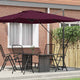 Vidaxl Roma Sonnenschirm rot 286 x 284 x 265 cm Aluminium und Polyester