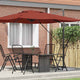 Vidaxl Roma Sonnenschirm rot 286 x 284 x 265 cm Aluminium und Polyester