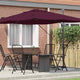 Vidaxx Sonnenschirm Bordeauxrot 351 x 250 x 260 cm Polyester und Aluminium