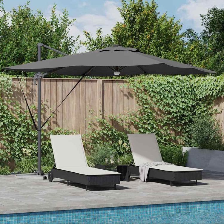 Vidaxl Roma Sonnenschirm mit LED-Lichtbändern Anthrazit 286 x 284 x 270 cm
