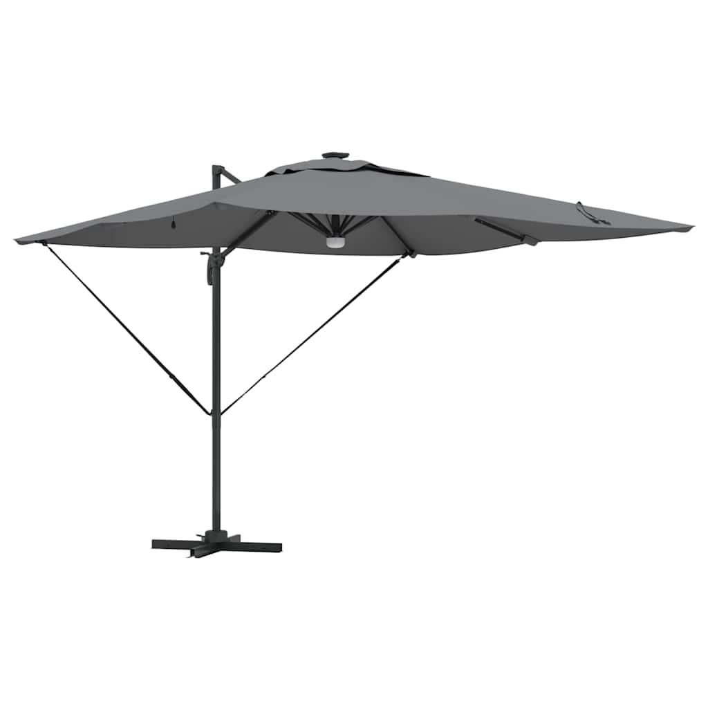 Vidaxl Roma Sonnenschirm mit LED-Lichtbändern Anthrazit 286 x 284 x 270 cm