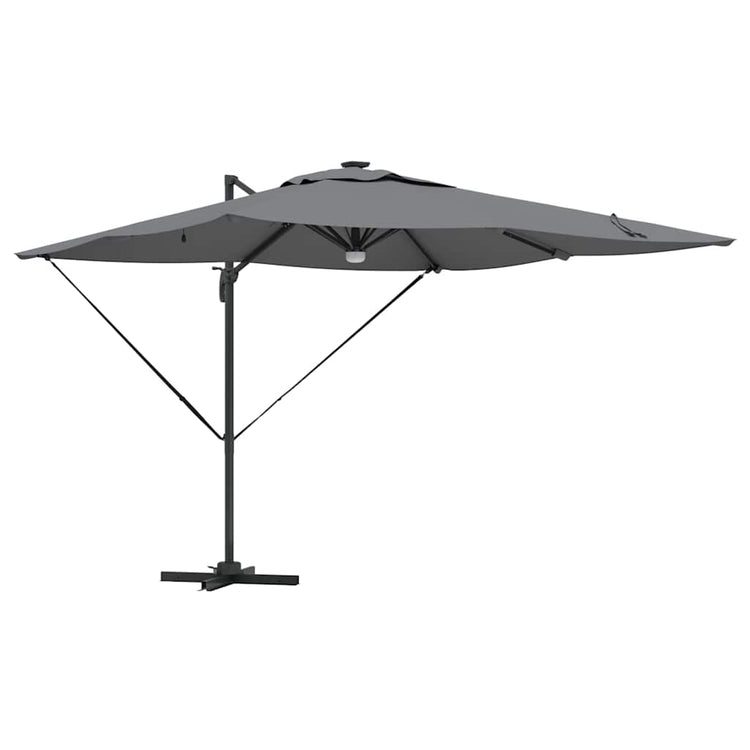 Vidaxl Roma Sonnenschirm mit LED-Lichtbändern Anthrazit 286 x 284 x 270 cm