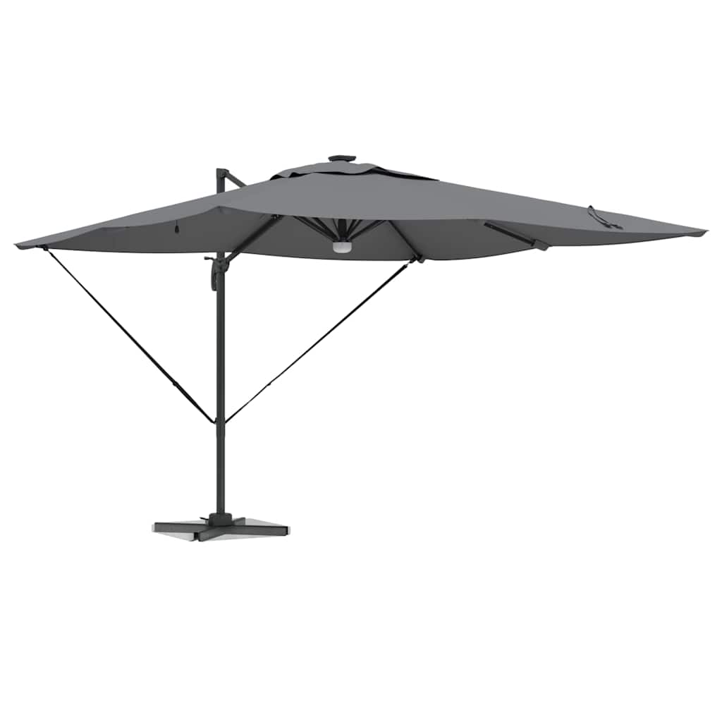 Vidaxl Roma Sonnenschirm mit LED-Lichtbändern Anthrazit 286 x 284 x 270 cm