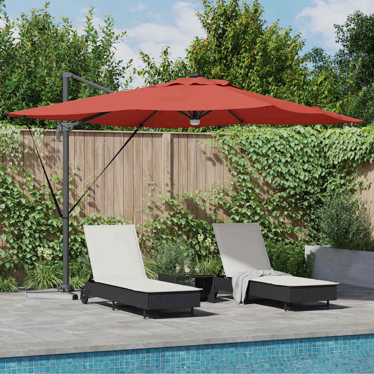 Vidaxl Roma Sonnenschirm rot 286 x 284 x 270 cm Aluminium und Polyester