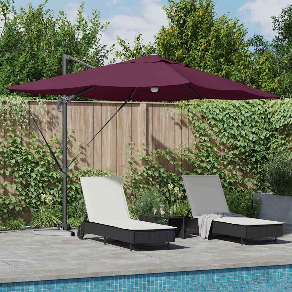 Vidaxx Sonnenschirm Bordeauxrot 351 x 250 x 253 cm Polyester und Aluminium