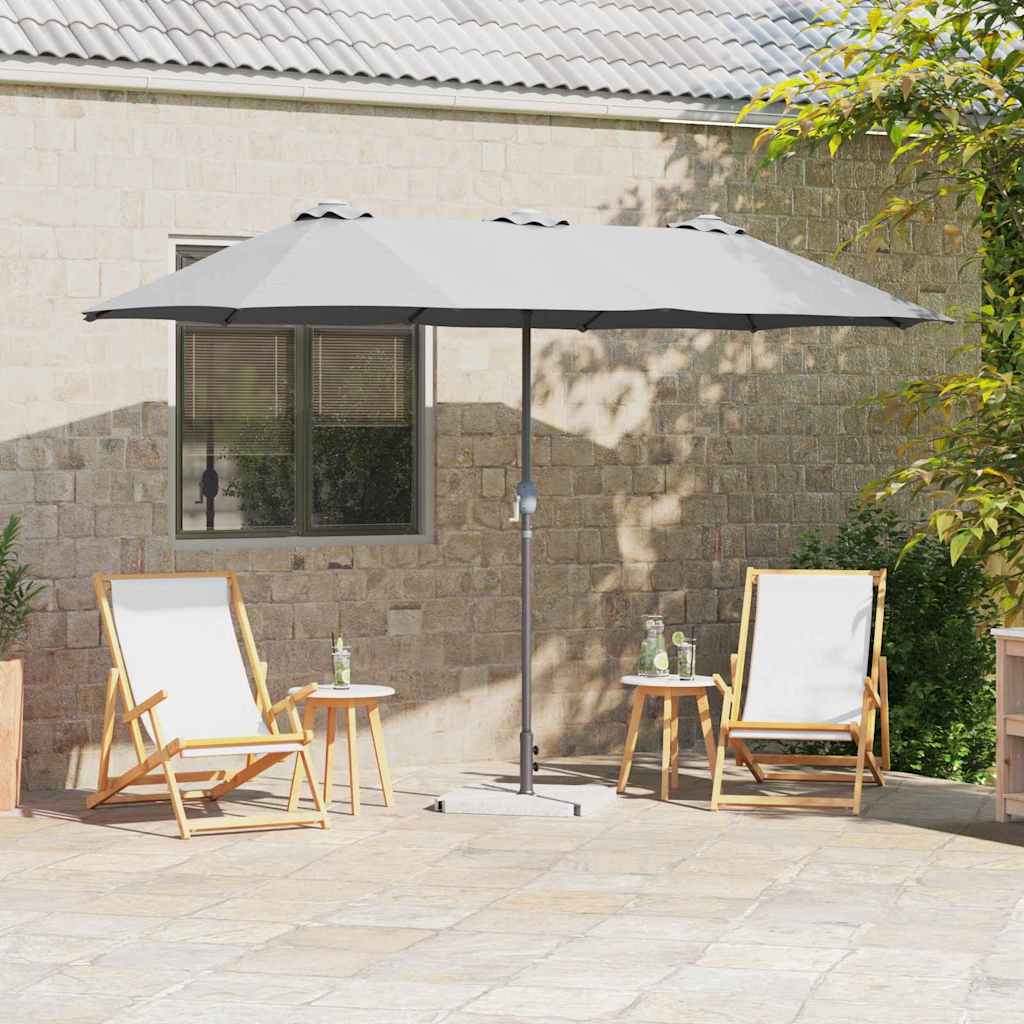 Vidaxxl Gartensonnenschirm Sand 370 x 197 x 239 cm Polyester und Aluminium