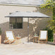 Vidaxxl Gartensonnenschirm Sand 370 x 197 x 239 cm Polyester und Aluminium
