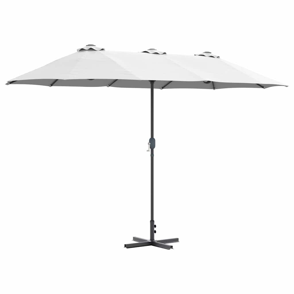 Vidaxxl Gartensonnenschirm Sand 370 x 197 x 239 cm Polyester und Aluminium