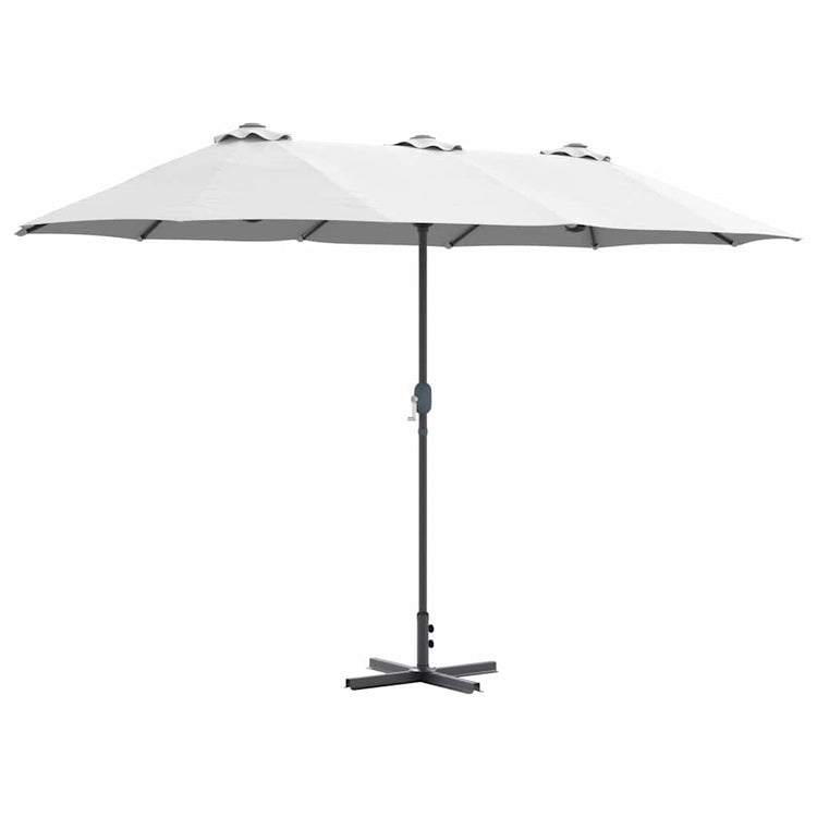Vidaxxl Gartensonnenschirm Sand 370 x 197 x 239 cm Polyester und Aluminium