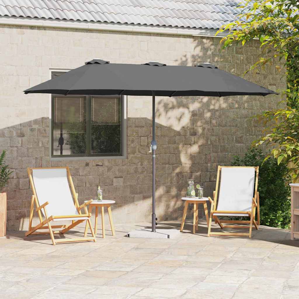 Vidaxxl Gartensonnenschirm Anthrazit 370 x 197 x 239 cm Polyester und Aluminium