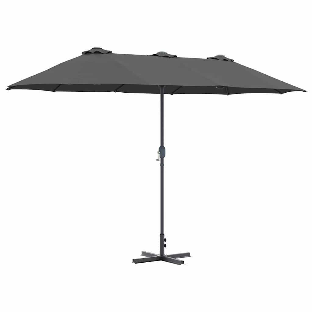 Vidaxxl Gartensonnenschirm Anthrazit 370 x 197 x 239 cm Polyester und Aluminium