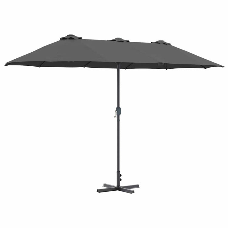 Vidaxxl Gartensonnenschirm Anthrazit 370 x 197 x 239 cm Polyester und Aluminium