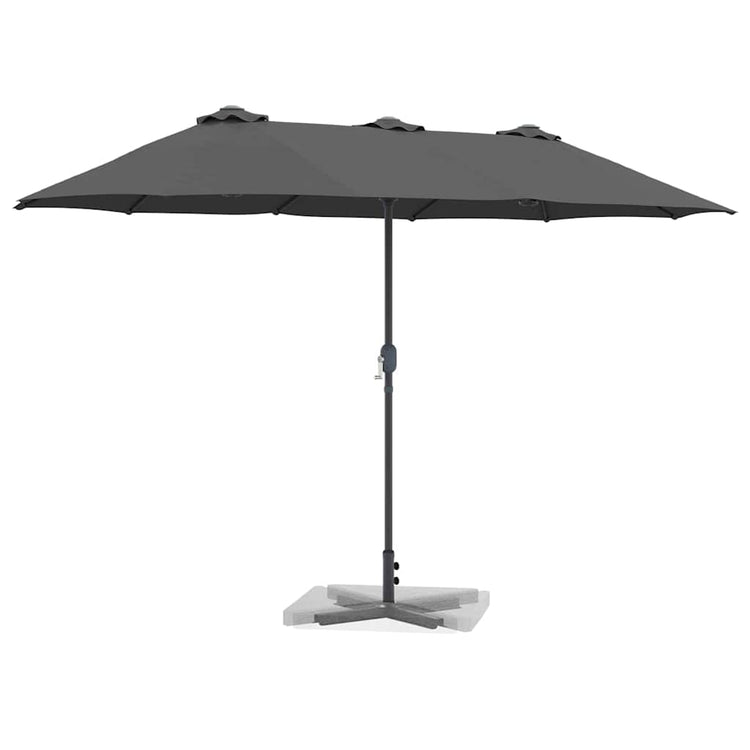 Vidaxxl Gartensonnenschirm Anthrazit 370 x 197 x 239 cm Polyester und Aluminium