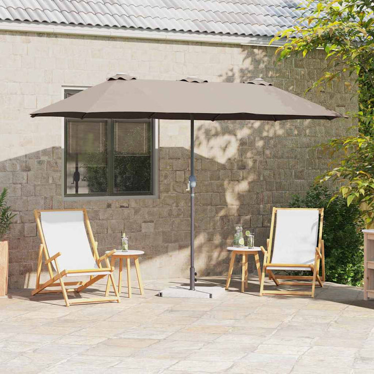 Vidaxx Gartensonnenschirm Taupe 370 x 197 x 239 cm Polyester und Aluminium
