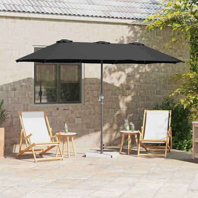Vidaxx Gartensonnenschirm Schwarz 370 x 197 x 239 cm Polyester und Aluminium