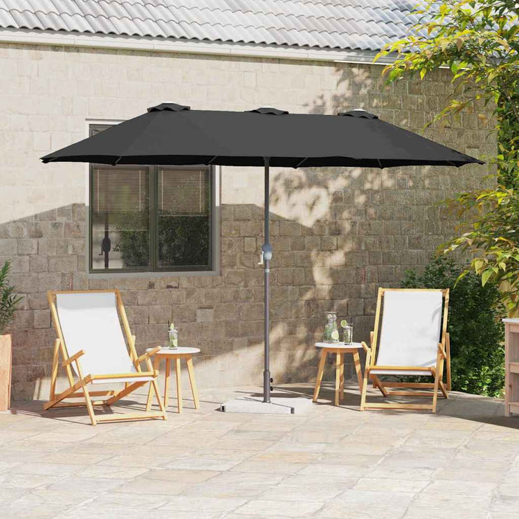 Vidaxx Gartensonnenschirm Schwarz 370 x 197 x 239 cm Polyester und Aluminium