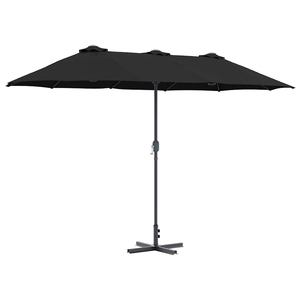 Vidaxx Gartensonnenschirm Schwarz 370 x 197 x 239 cm Polyester und Aluminium