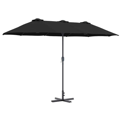 Vidaxx Gartensonnenschirm Schwarz 370 x 197 x 239 cm Polyester und Aluminium