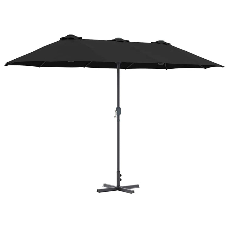 Vidaxx Gartensonnenschirm Schwarz 370 x 197 x 239 cm Polyester und Aluminium