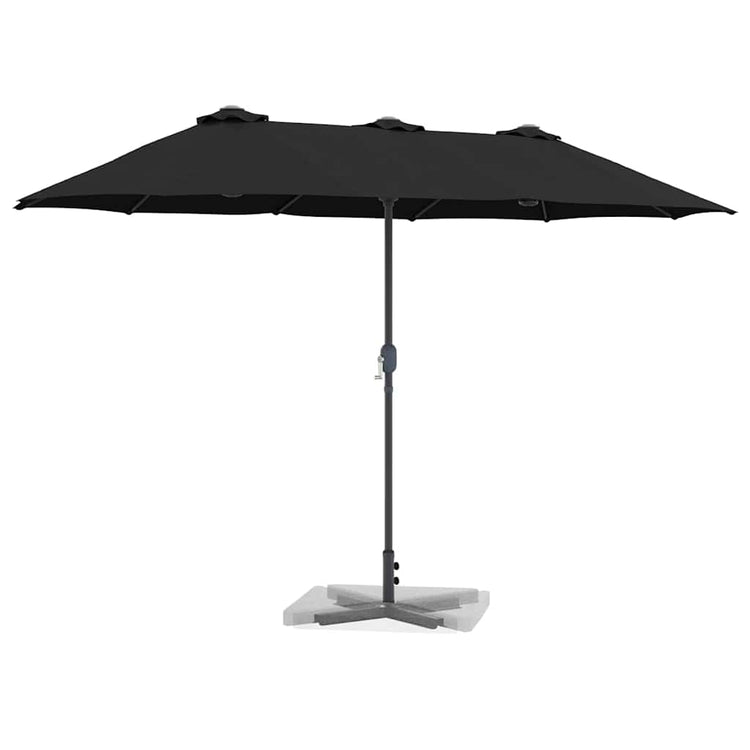 Vidaxx Gartensonnenschirm Schwarz 370 x 197 x 239 cm Polyester und Aluminium