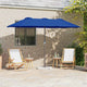 Vidaxxl Gartensonnenschirm Azurblau 370 x 197 x 239 cm Polyester und Aluminium